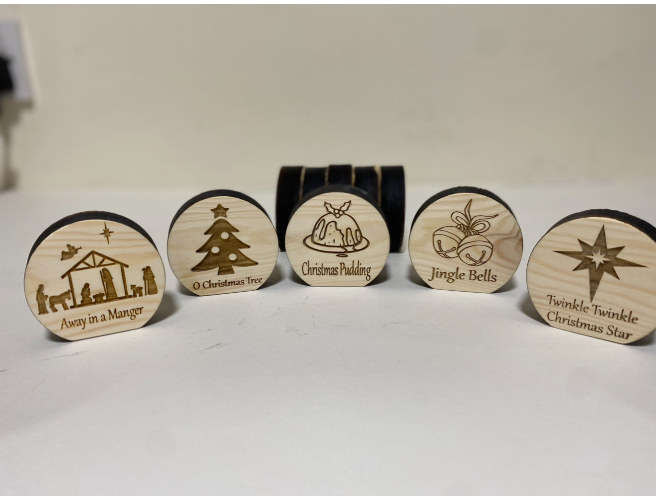 Christmas Wooden Song Tokens – Pack of 10