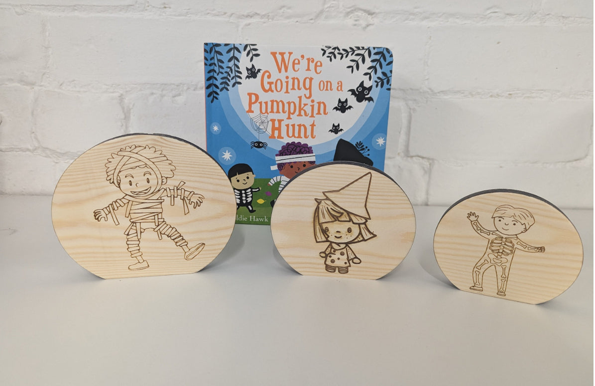 Wooden Story Sack - Inspired by We’re Going on a Pumpkin Hunt Story