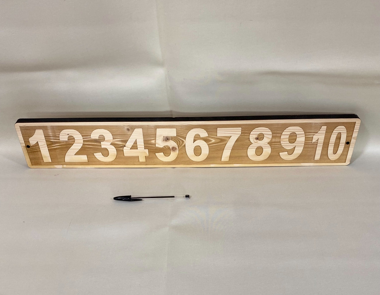 Wooden Number Line 1–10 – Rustic Learning Sign