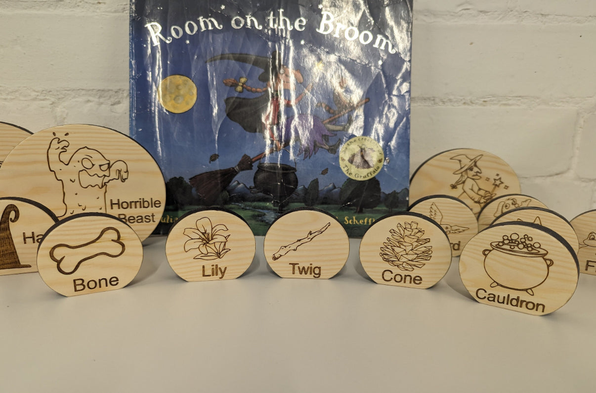 Wooden Story Sack - Inspired by the Room on the Broom Story
