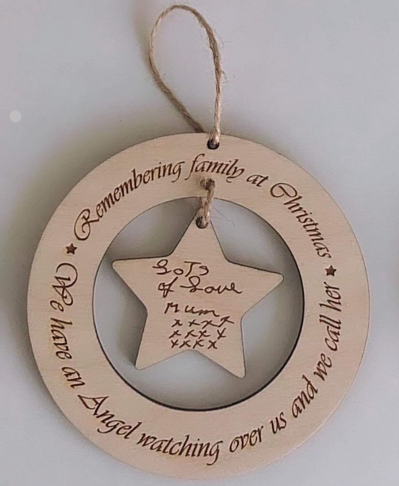 Wooden Hanging Remembrance Decoration – With Personal Handwriting