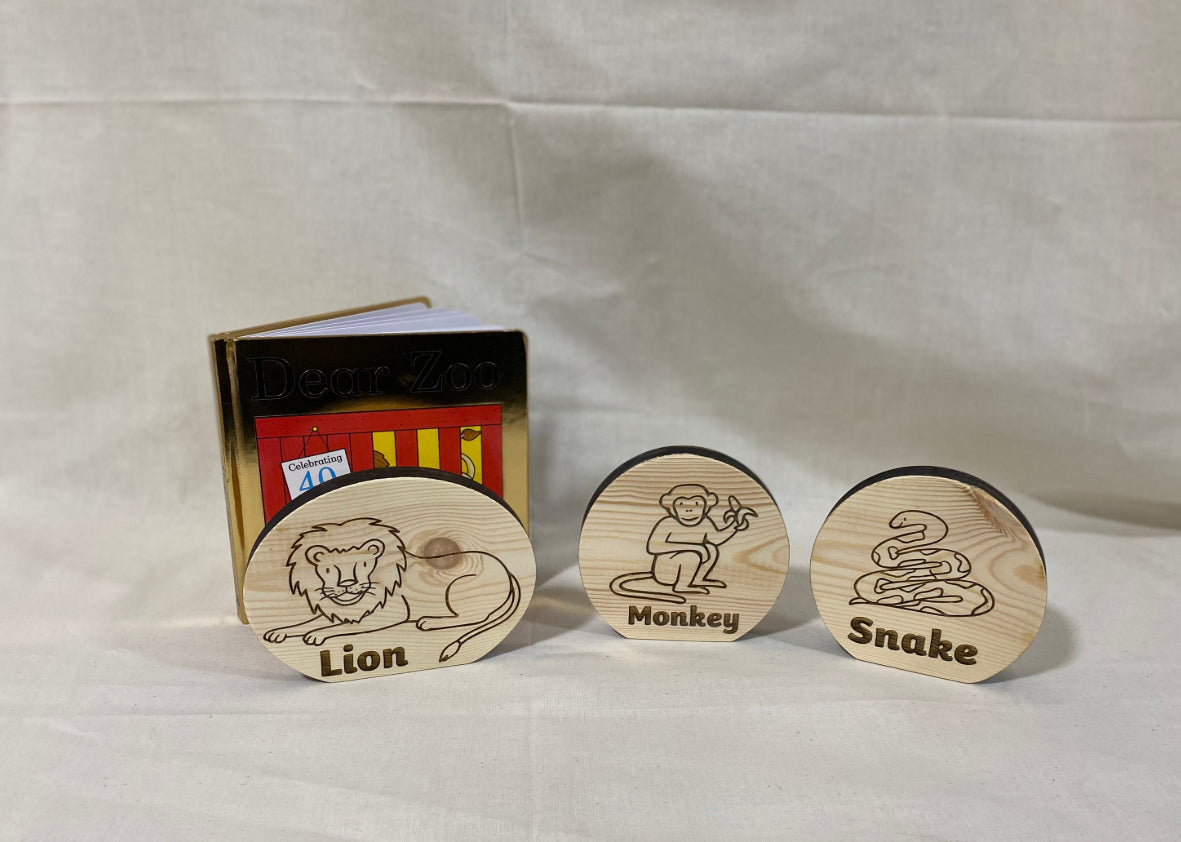 Double Sided Wooden Story Sack - Inspired by the Dear Zoo Story
