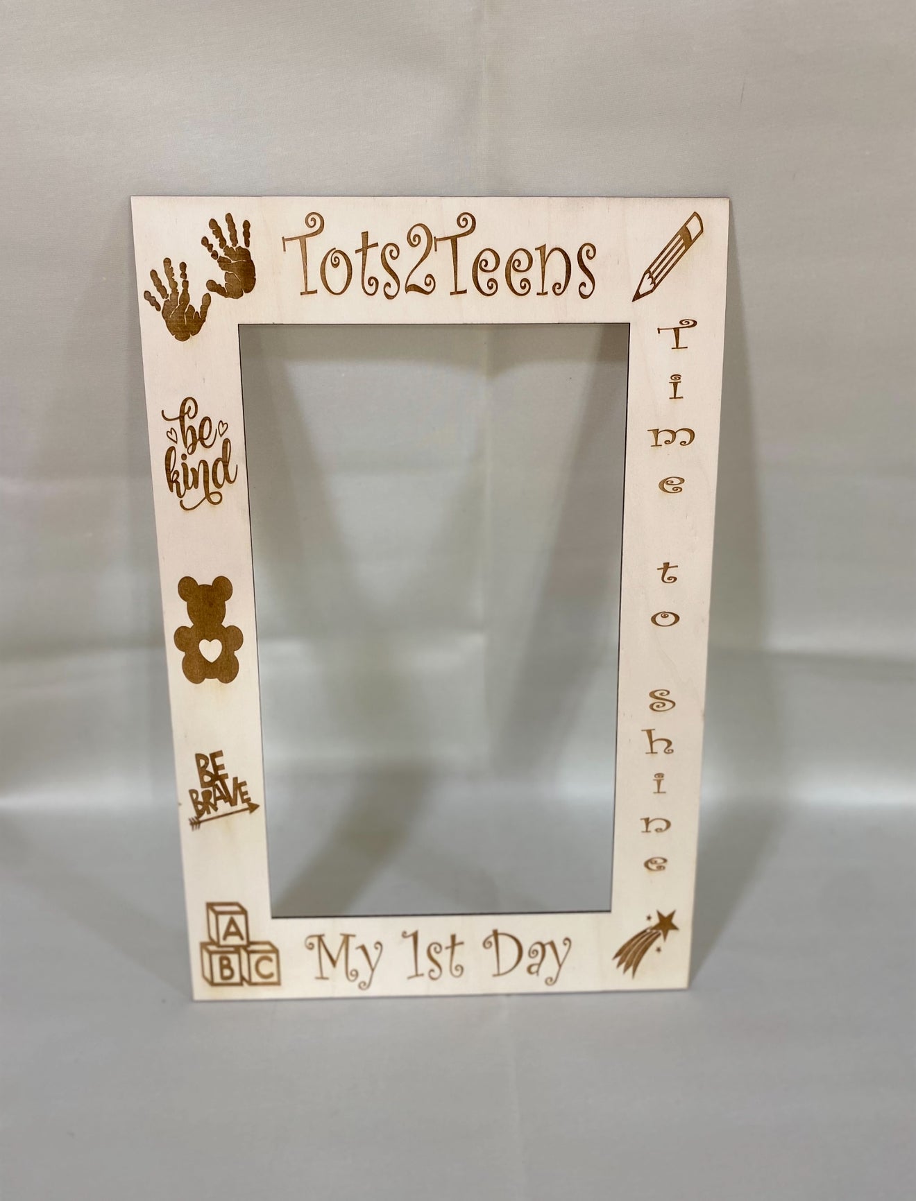 “My 1st Day” Personalised Wooden Photo Frame Prop