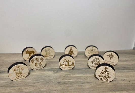 Christmas Wooden Song Tokens – Pack of 10