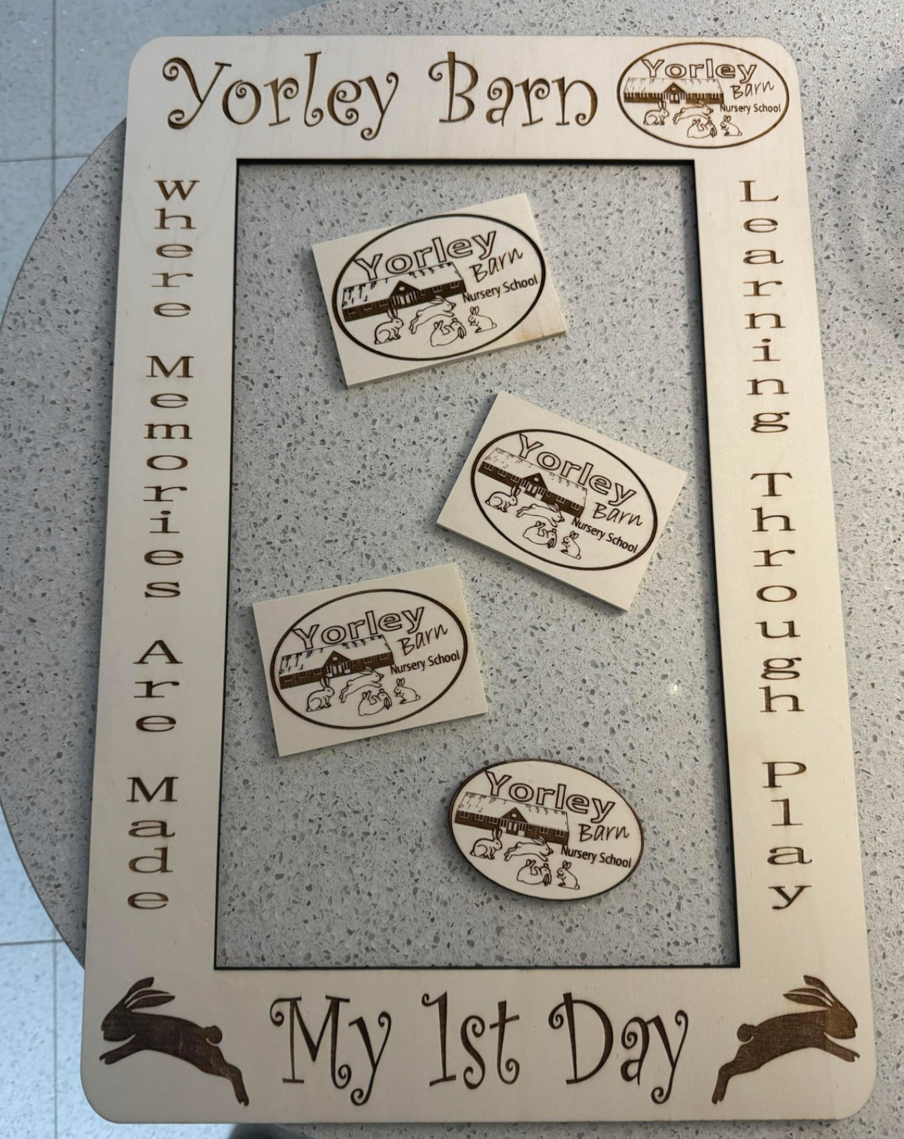 “My 1st Day” Personalised Wooden Photo Frame Prop