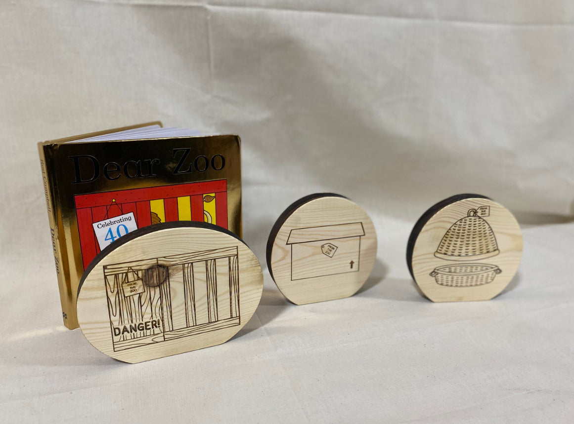 Double Sided Wooden Story Sack - Inspired by the Dear Zoo Story