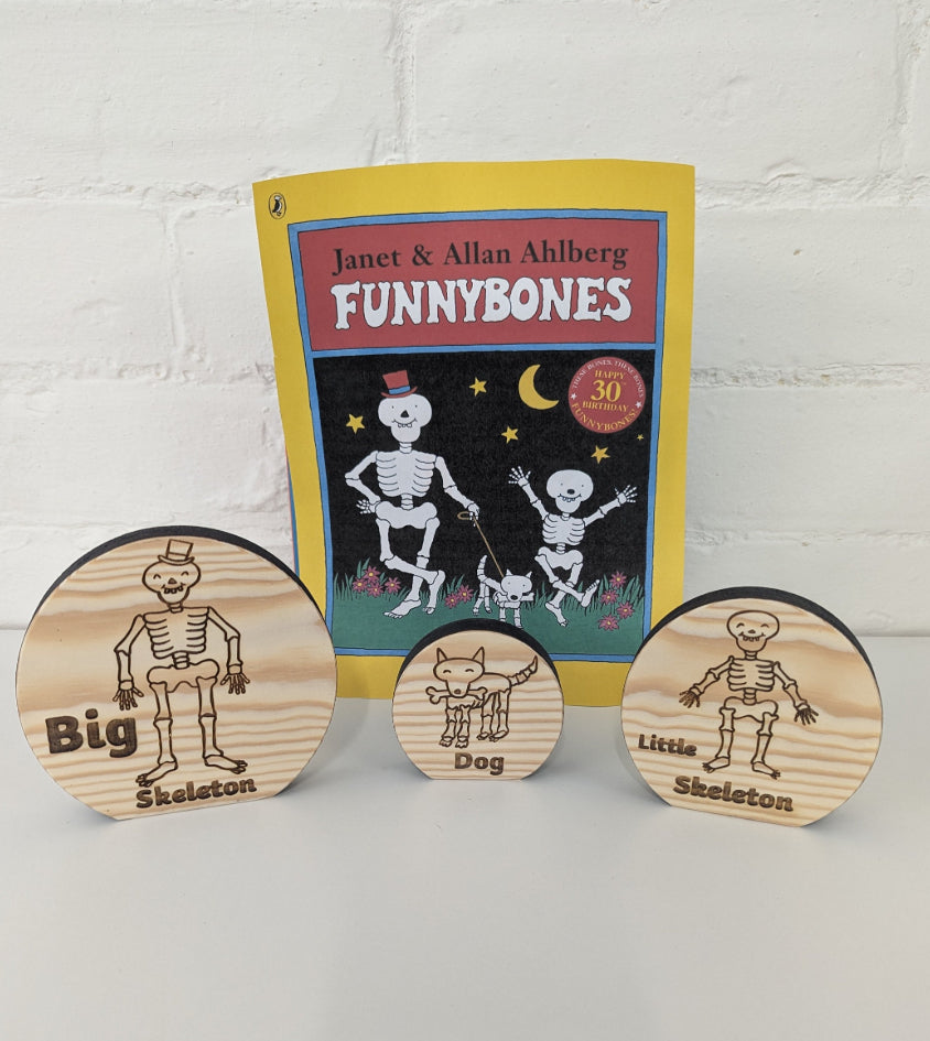 Wooden Story Sack - Inspired by the Funnybones Story