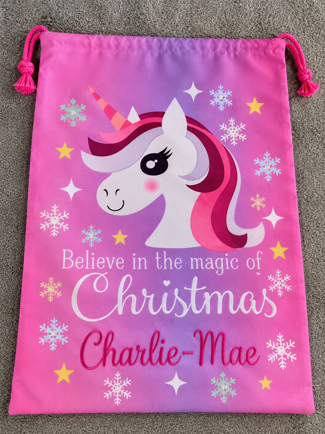 Personalised Christmas Sacks – Santa Express, North Pole & Unicorn | 50 × 65 cm