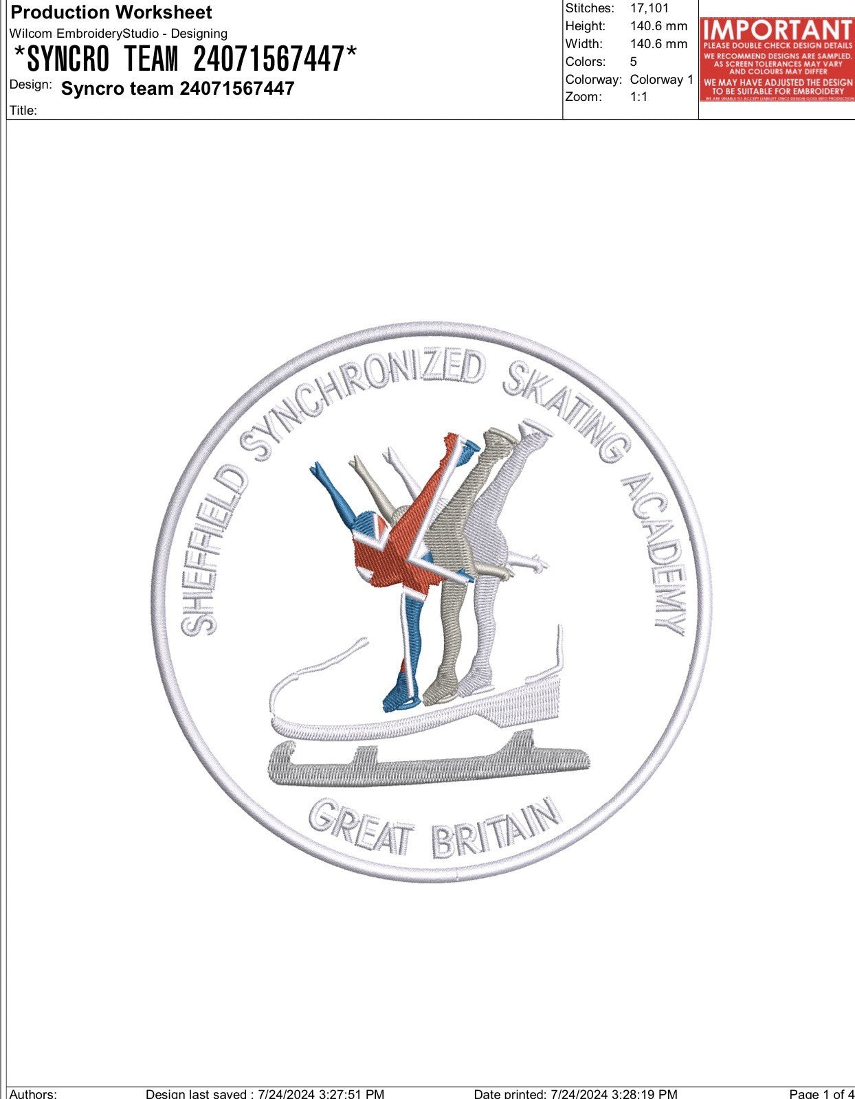 Embroidery Digitising Large Logo (15-25cm) / One-off Setup Fee