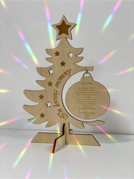 In Loving Memory Wooden Christmas Tree Decoration
