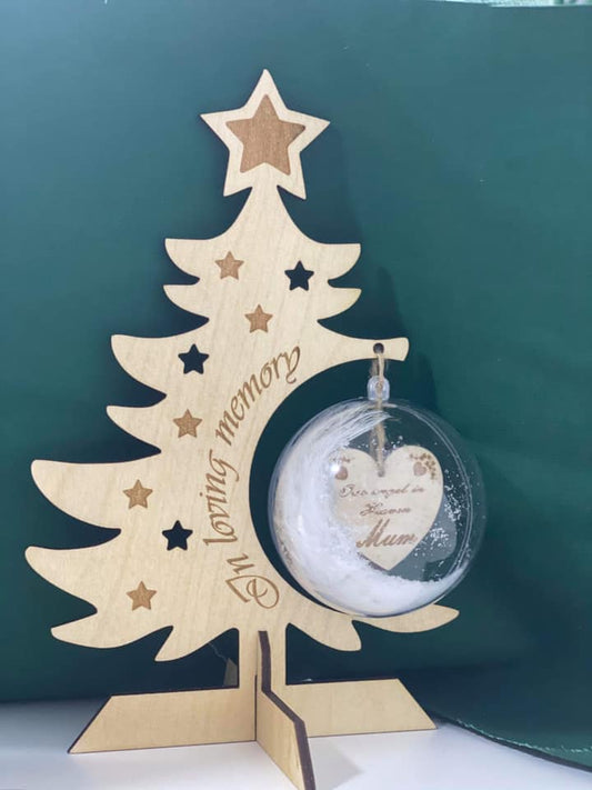 In Loving Memory Wooden Christmas Tree Decoration