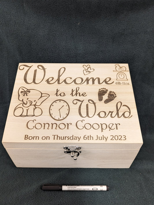Personalised New Baby Keepsake Box