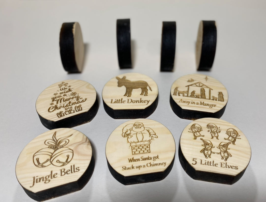 Christmas Wooden Song Tokens – Pack of 10