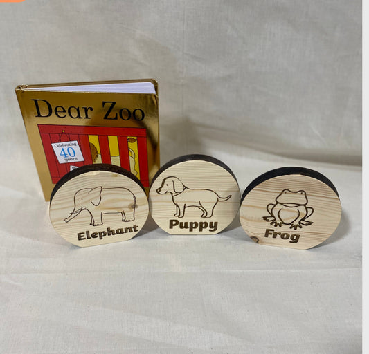 Double Sided Wooden Story Sack - Inspired by the Dear Zoo Story