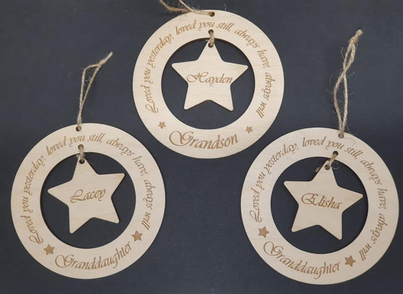 Wooden Hanging Remembrance Decoration – With Personal Handwriting