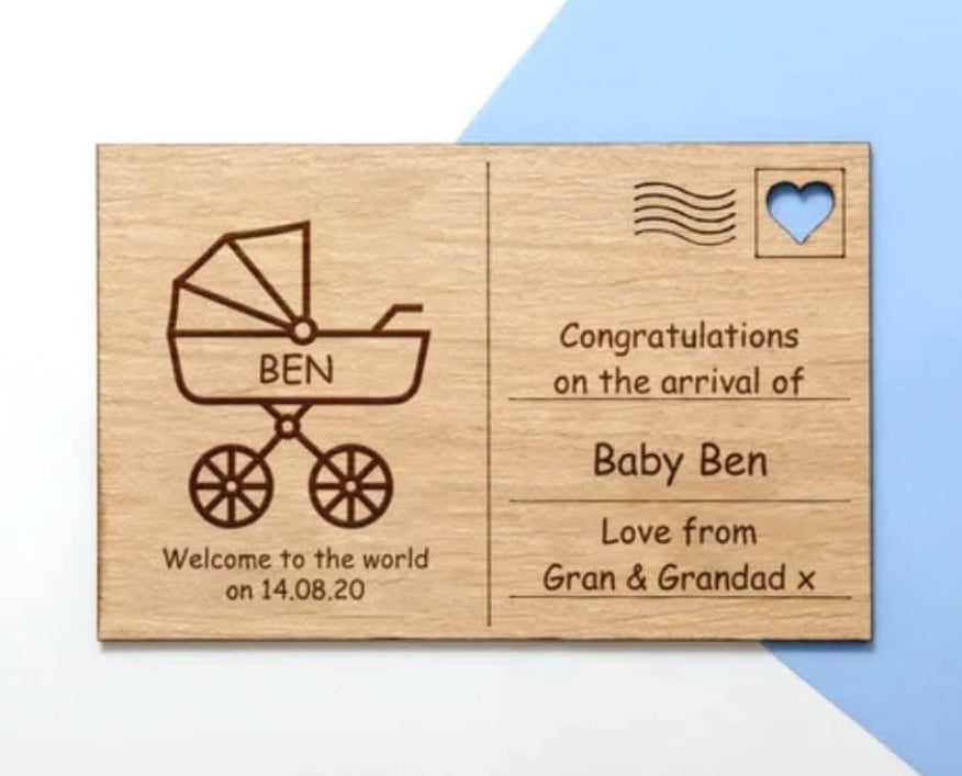 Personalised Wooden Keepsake Cards