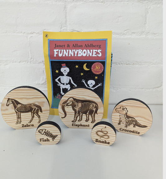 Wooden Story Sack - Inspired by the Funnybones Story