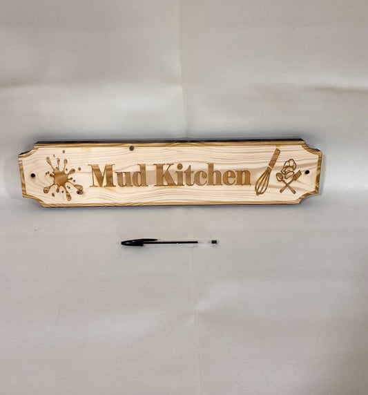 Mud Kitchen Sign – Handmade & Engraved