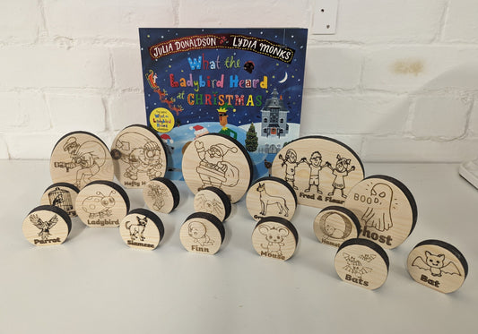 Wooden Story Sack - Inspired by the What the Ladybird Heard at Christmas Story