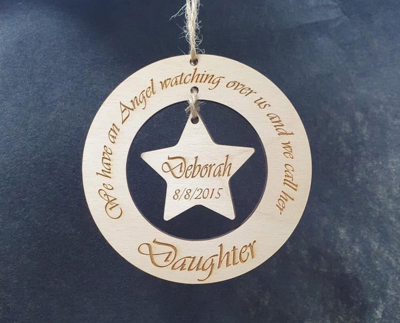 Wooden Hanging Remembrance Decoration – With Personal Handwriting