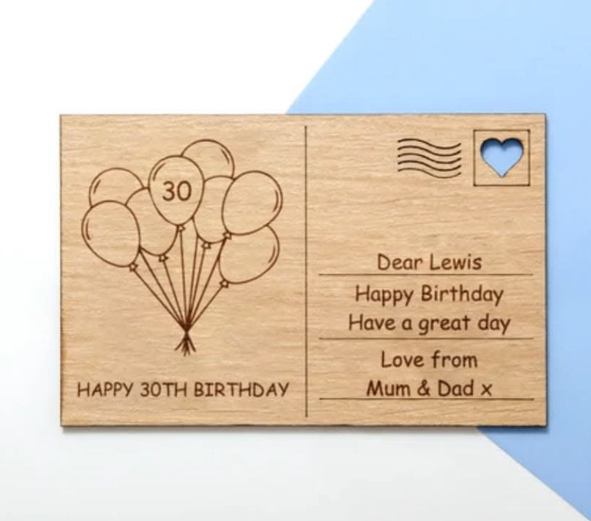Personalised Wooden Keepsake Cards
