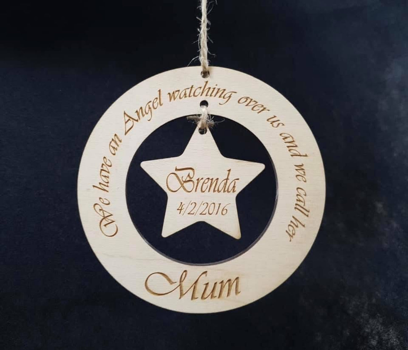 Wooden Hanging Remembrance Decoration – With Personal Handwriting
