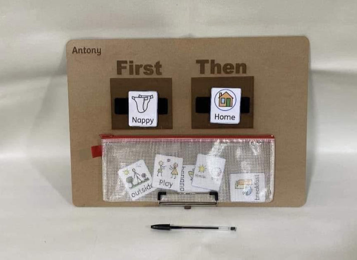 SEN First and Then Board with 10 Starter Visual PEC Cards – Thread & Timber