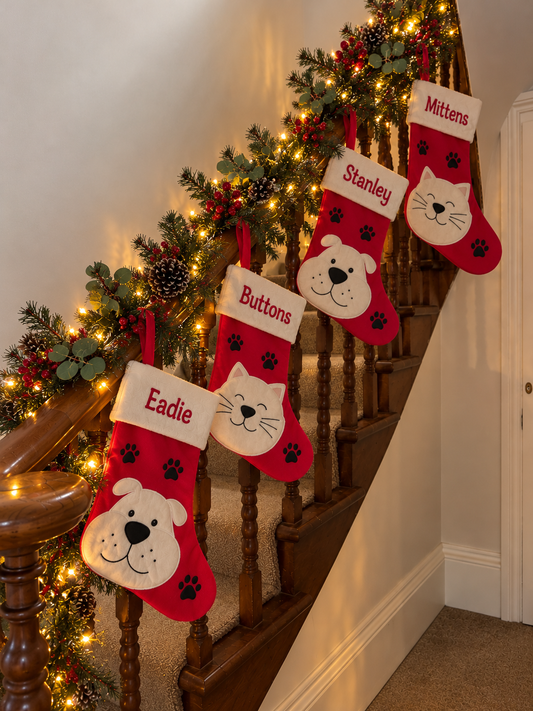 Personalised Christmas Stockings for Pets – Festive Designs