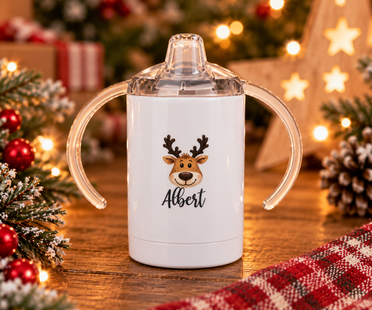 Personalised Christmas Reindeer Tableware – Plates, Cups, Bowls & Cutlery